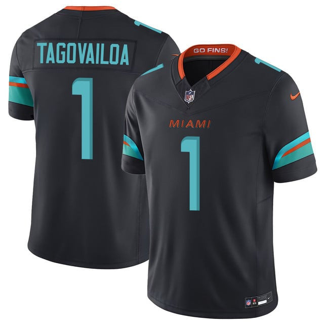 Tua Tagovailoa 1 Miami Dolphins Vapor F.U.S.E. Limited Rivalry Series Men Jersey - Black
