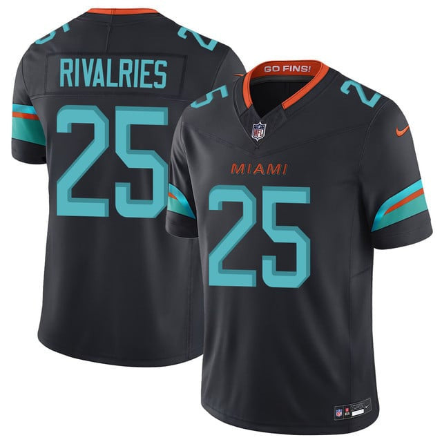 Rivalries 25 Miami Dolphins Vapor F.U.S.E. Limited Rivalry Series Men Jersey - Black