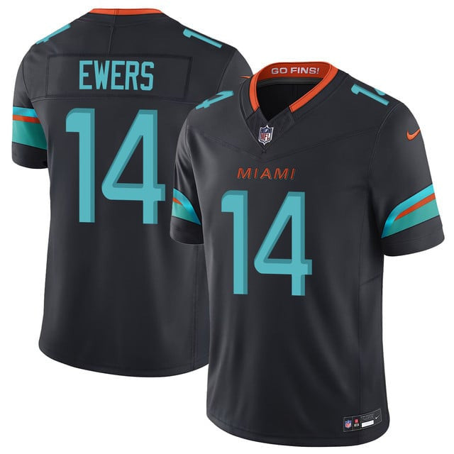 Quinn Ewers 14 Miami Dolphins Vapor F.U.S.E. Limited Rivalry Series Men Jersey - Black