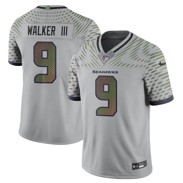 Kenneth Walker III 9 Seattle Seahawks Vapor F.U.S.E. Limited Rivalry Series Men Jersey - Gray
