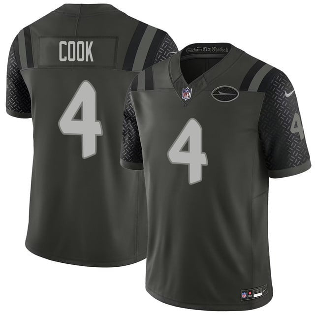 Brady Cook 4 New York Jets Vapor F.U.S.E. Limited Rivalry Series Men Jersey - Black