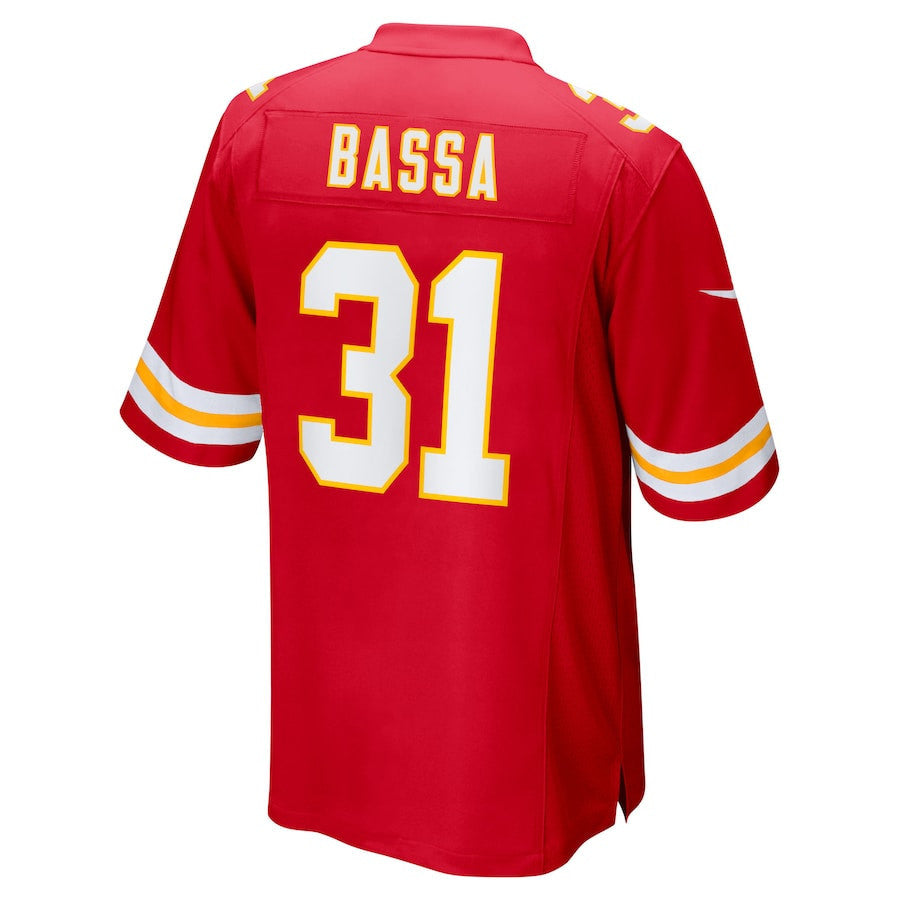 Jeffrey Bassa 31 Kansas City Chiefs Team Game Men Jersey - Red