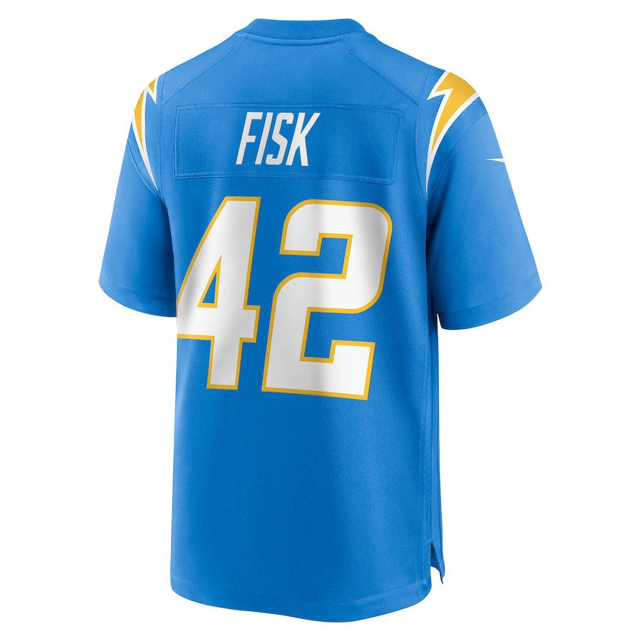 Tucker Fisk 42 Los Angeles Chargers Team Game Men Jersey - Powder Blue