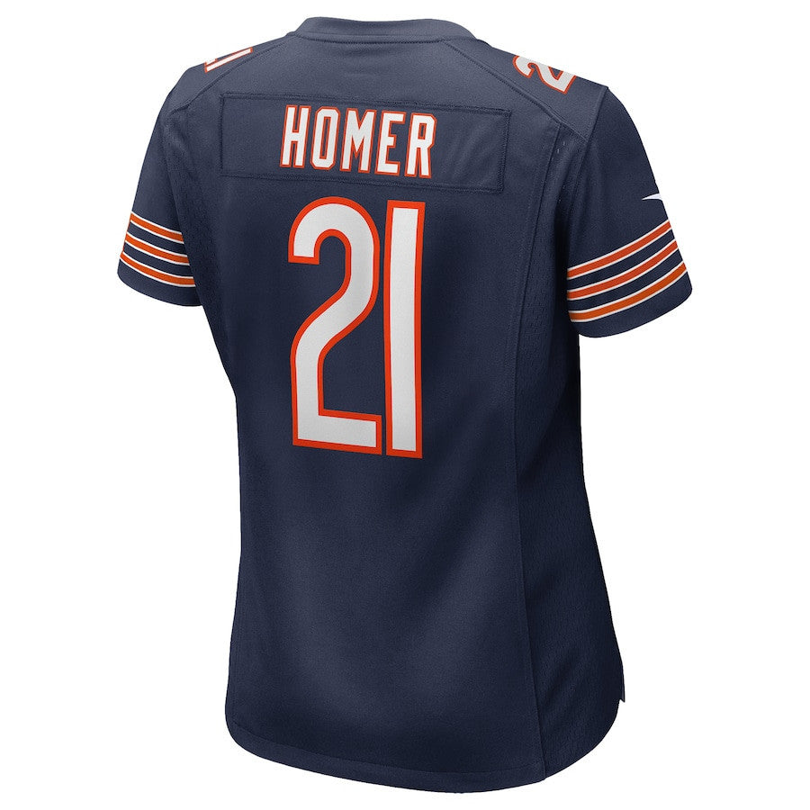 Travis Homer 21 Chicago Bears Women's Team Game Jersey - Navy