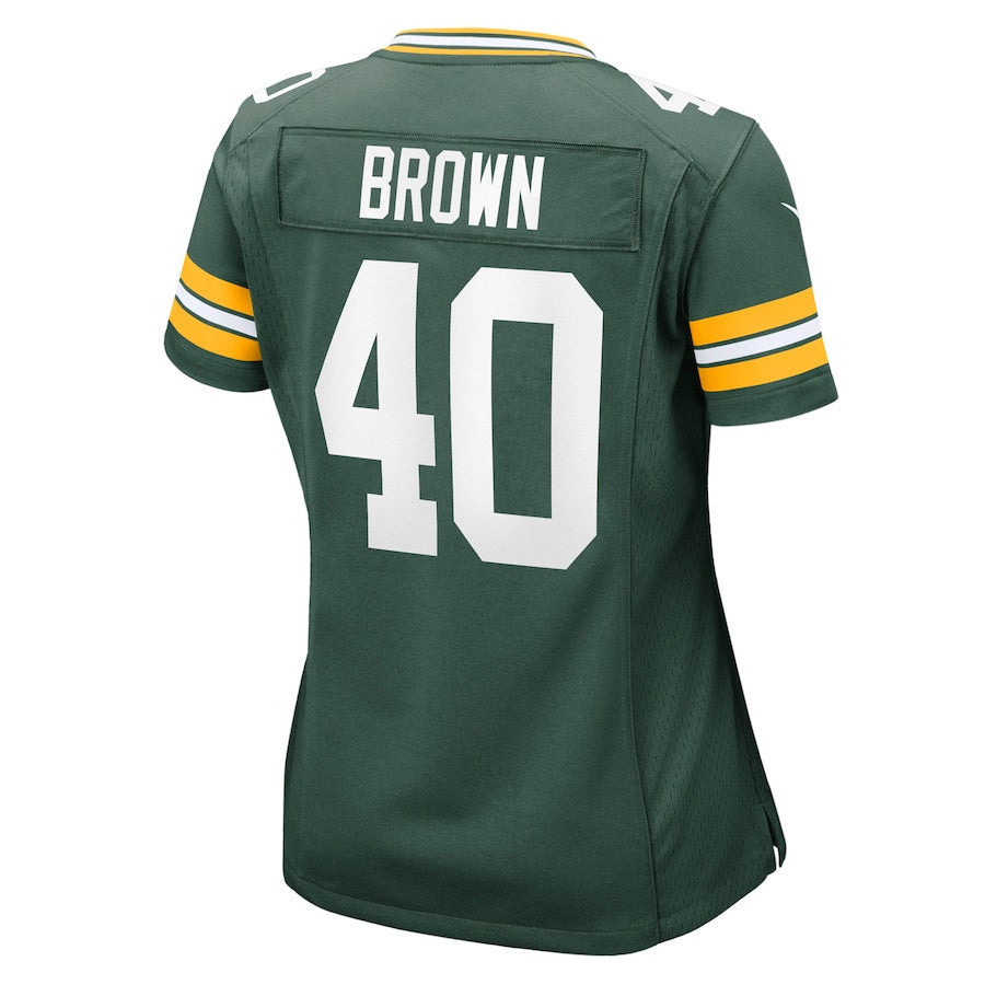 Omar Brown 40 Green Bay Packers Women's Team Game Jersey - Green