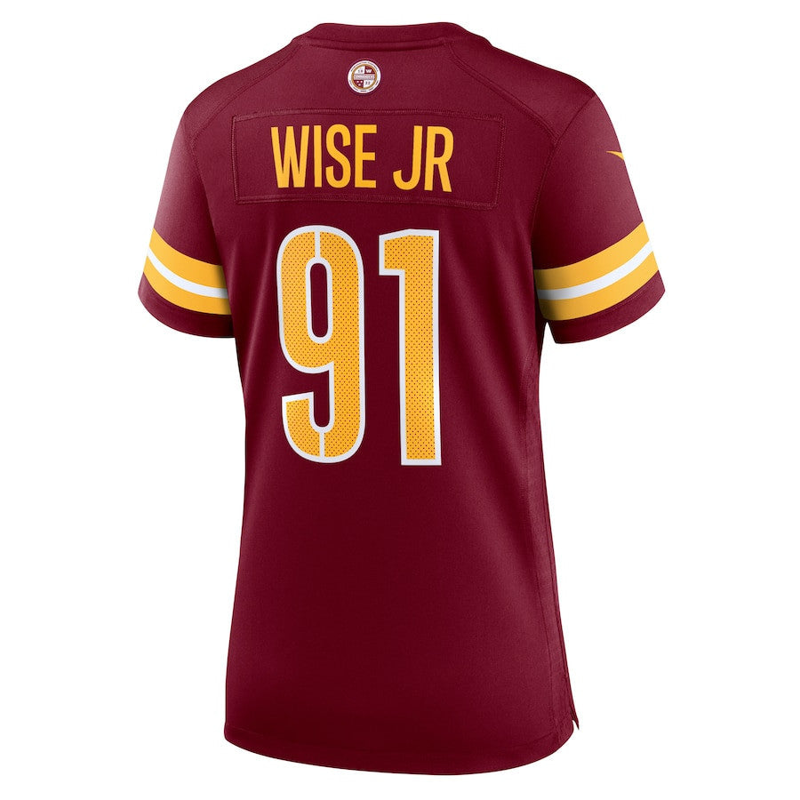 Deatrich Wise Jr. 91 Washington Commanders Women's Team Game Jersey - Burgundy