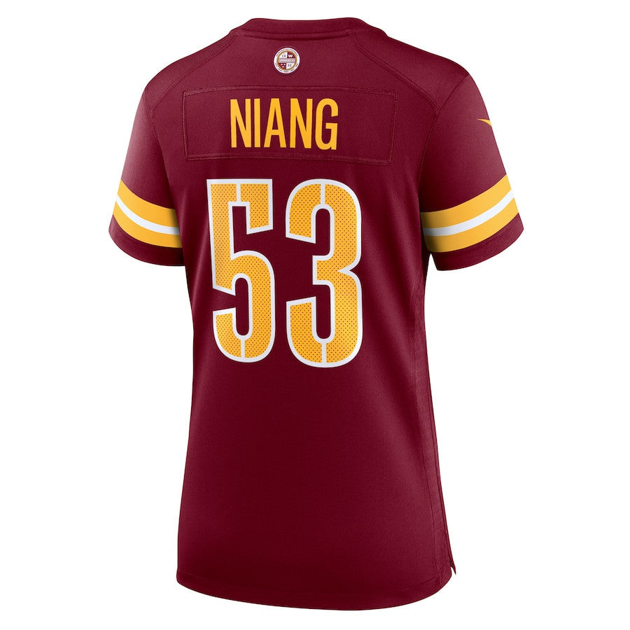 Lucas Niang 53 Washington Commanders Women's Team Game Jersey - Burgundy