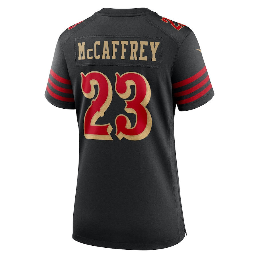 Christian McCaffrey 23 San Francisco 49ers Women's 2025 Rivalries Collection Game Jersey - Black