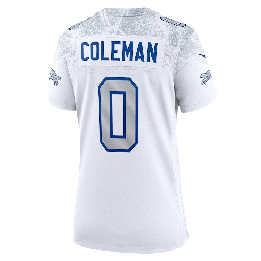 Keon Coleman 0 Buffalo Bills Women's 2025 Rivalries Collection Game Jersey - White