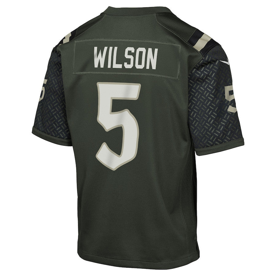 Garrett Wilson 5 New York Jets YOUTH 2025 Rivalries Collection Game Jersey - Gotham Green