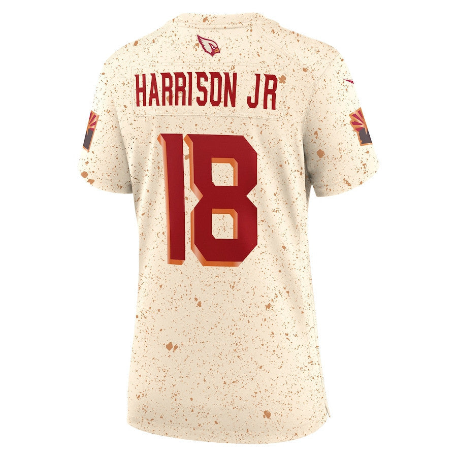 Marvin Harrison Jr. 18 Arizona Cardinals Women's 2025 Rivalries Collection Game Jersey - Natural