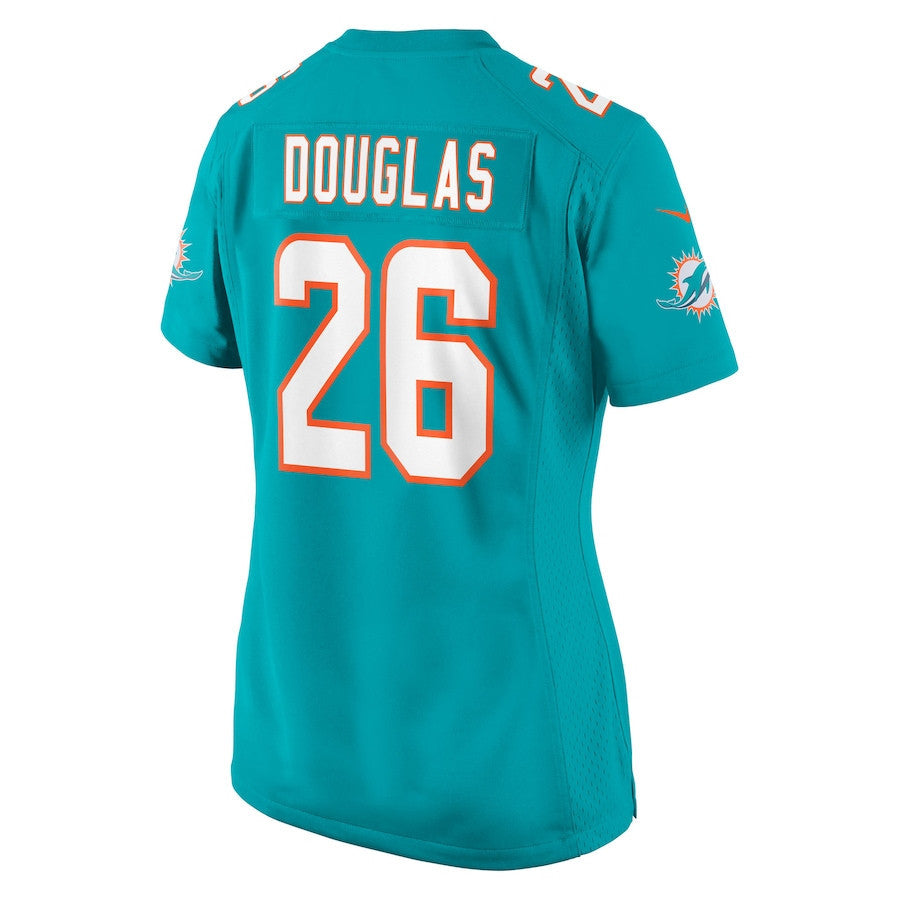 Rasul Douglas 26 Miami Dolphins Women's Team Game Jersey - Aqua