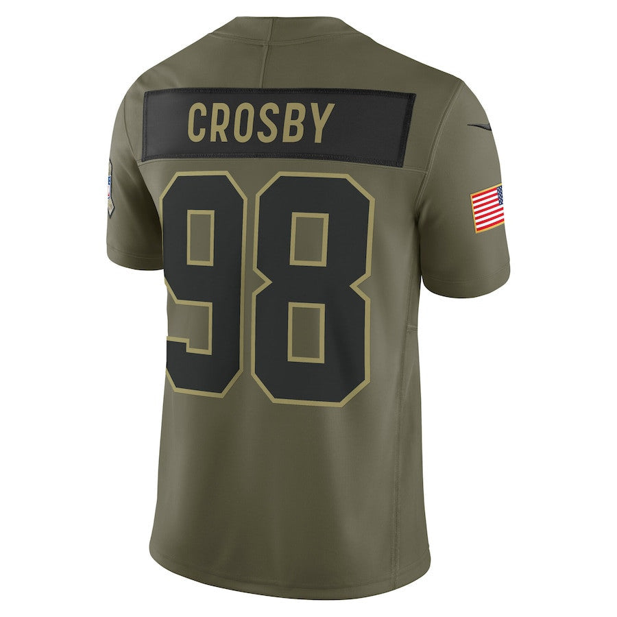 Maxx Crosby 98 Las Vegas Raiders 2025 Salute To Service Men Jersey - Olive