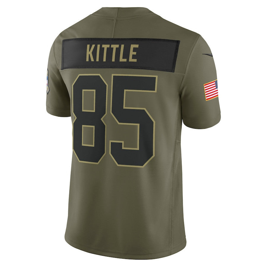 George Kittle 85 San Francisco 49ers 2025 Salute To Service Men Jersey - Olive