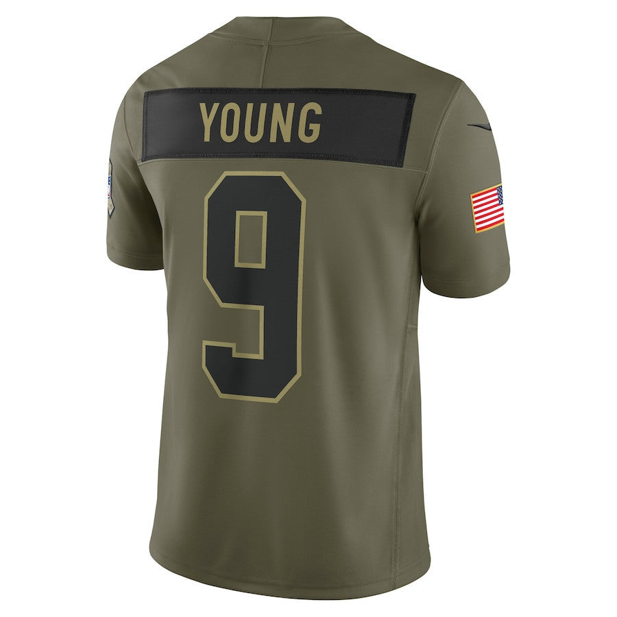 Bryce Young 9 Carolina Panthers 2025 Salute To Service Men Jersey - Olive