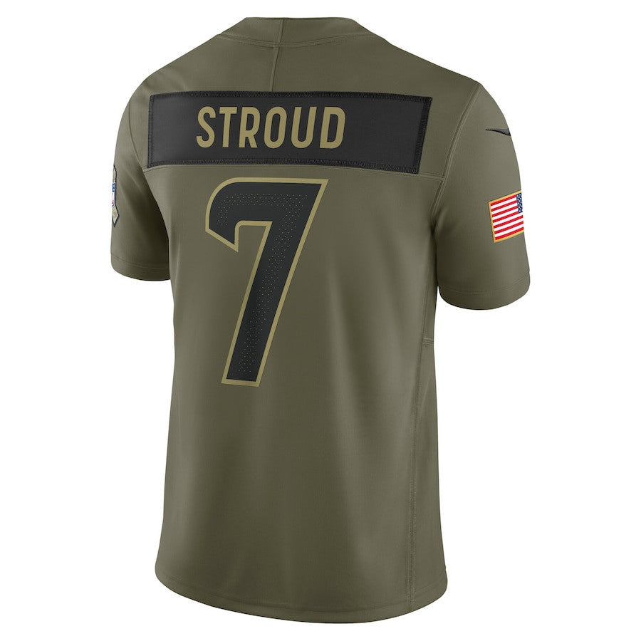C.J. Stroud 7 Houston Texans 2025 Salute To Service Men Jersey - Olive