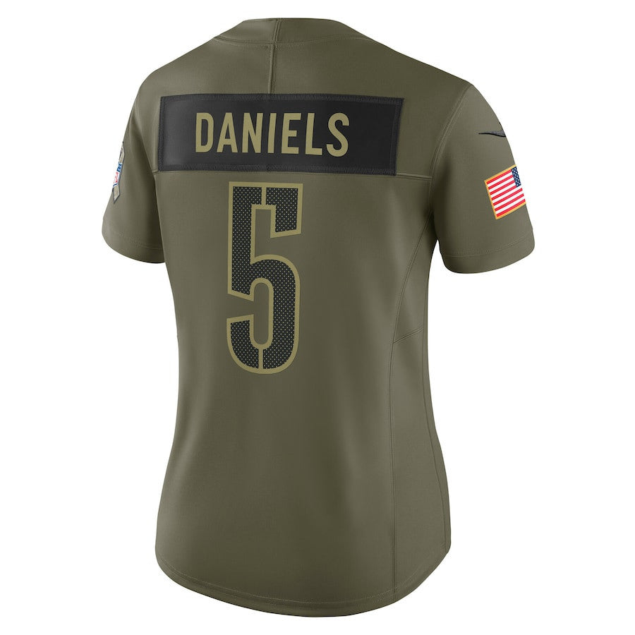 Jayden Daniels 5 Washington Commanders Women's 2025 Salute to Service Limited Jersey - Olive