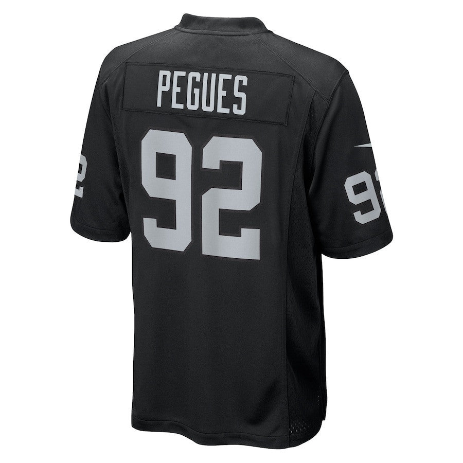 JJ Pegues 92 Las Vegas Raiders Team Game Men Jersey - Black