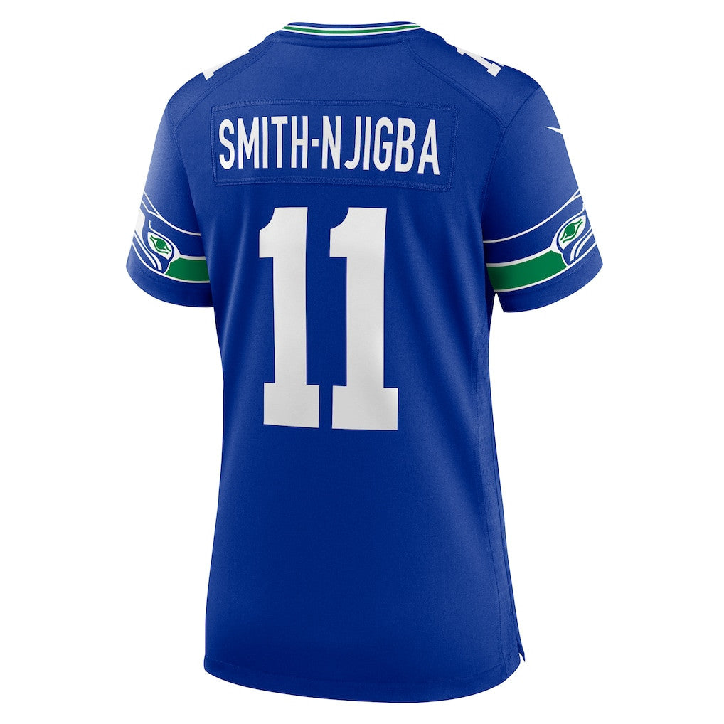 Jaxon Smith-Njigba 11 Seattle Seahawks Women's Throwback Player Game Jersey - Royal