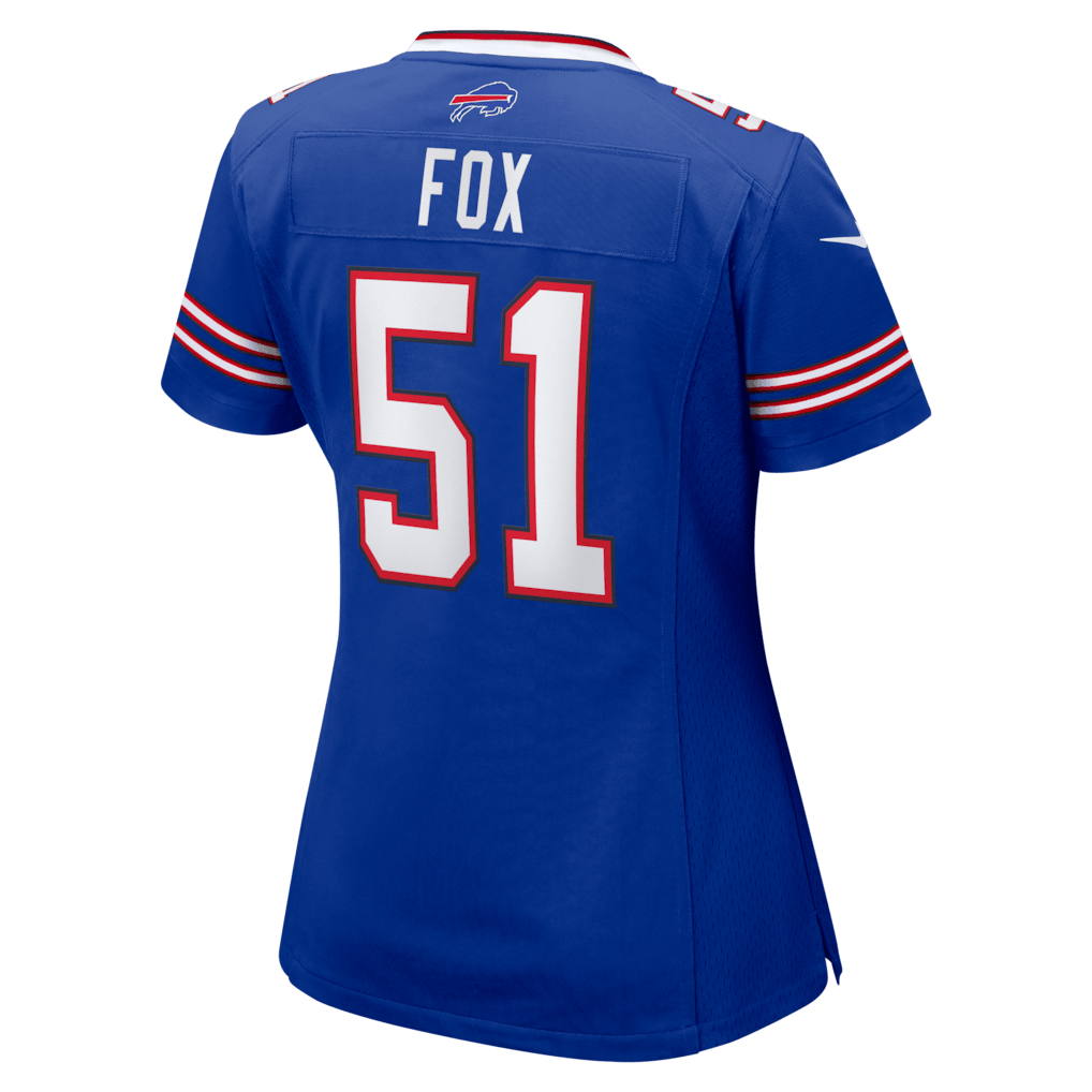 Morgan Fox 51 Buffalo Bills Women's Team Game Jersey - Royal