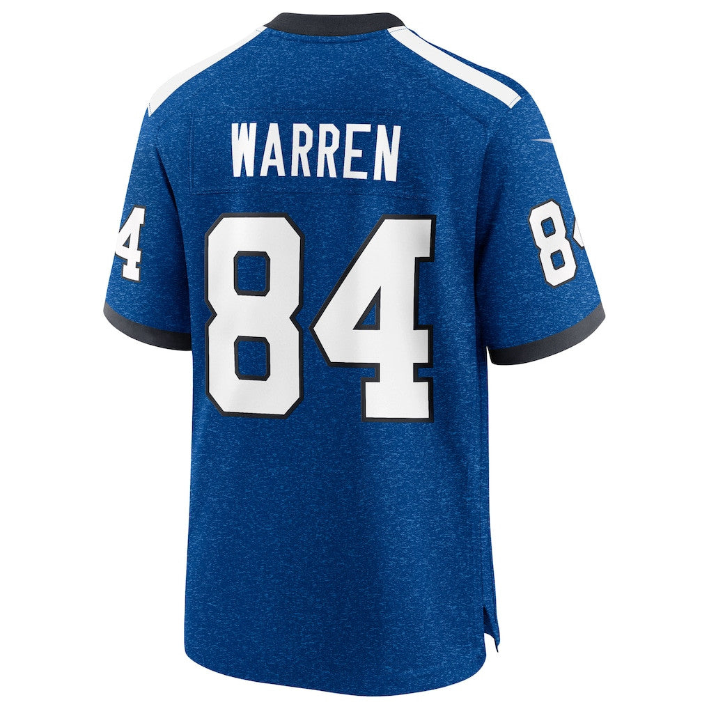 Tyler Warren 84 Indianapolis Colts Alternate 2 Indiana Nights Game Men Jersey - Heather Royal