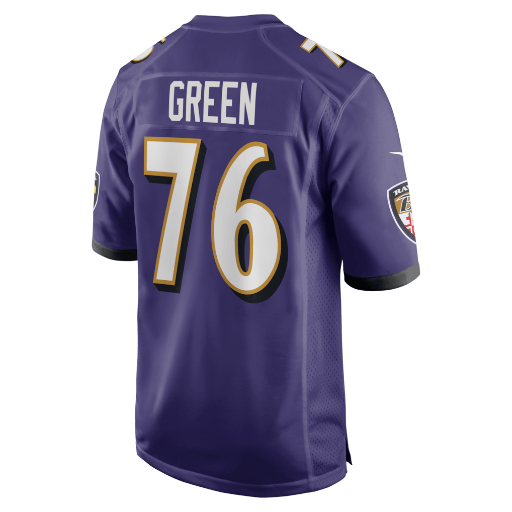 Kenyon Green 76 Baltimore Ravens Team Game Men Jersey - Purple