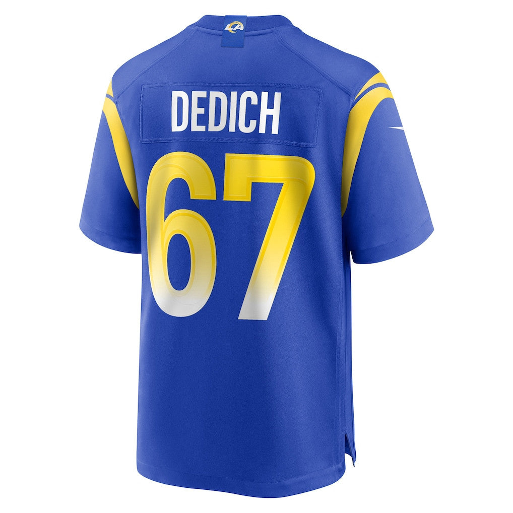 Justin Dedich 67 Los Angeles Rams Team Game Men Jersey - Royal