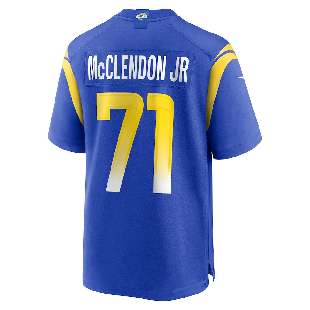 Warren McClendon Jr. 71 Los Angeles Rams Game Men Jersey - Royal