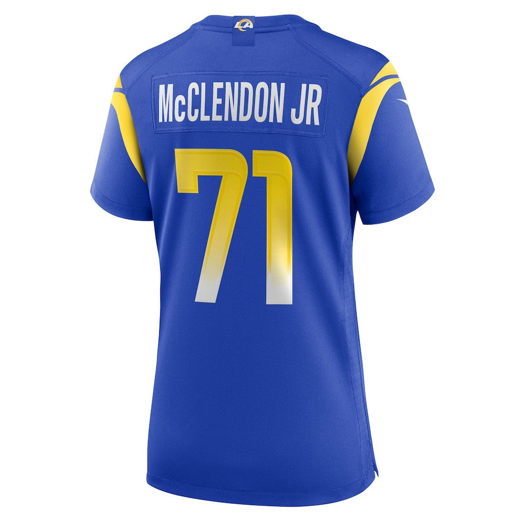 Warren McClendon Jr. 71 Los Angeles Rams Women's Team Game Jersey - Royal