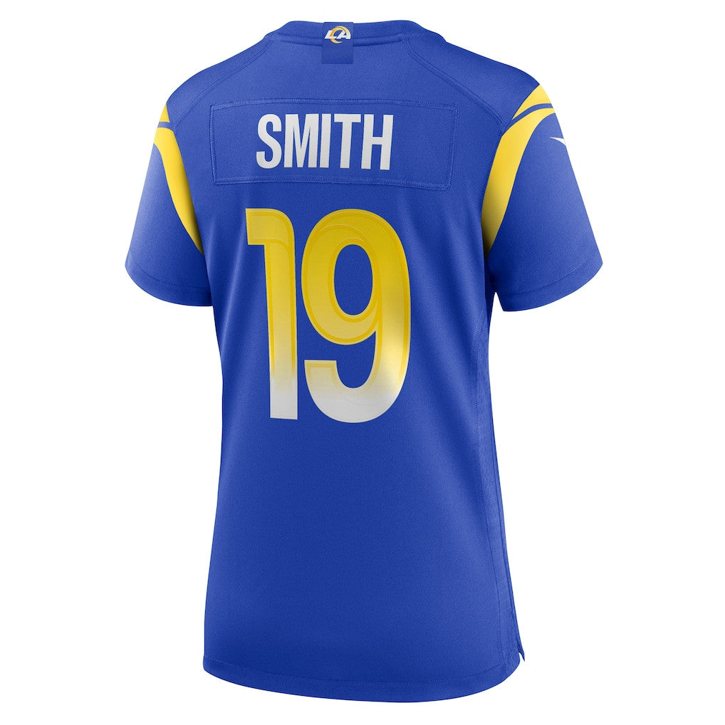 Xavier Smith 19 Los Angeles Rams Women's Team Game Jersey - Royal
