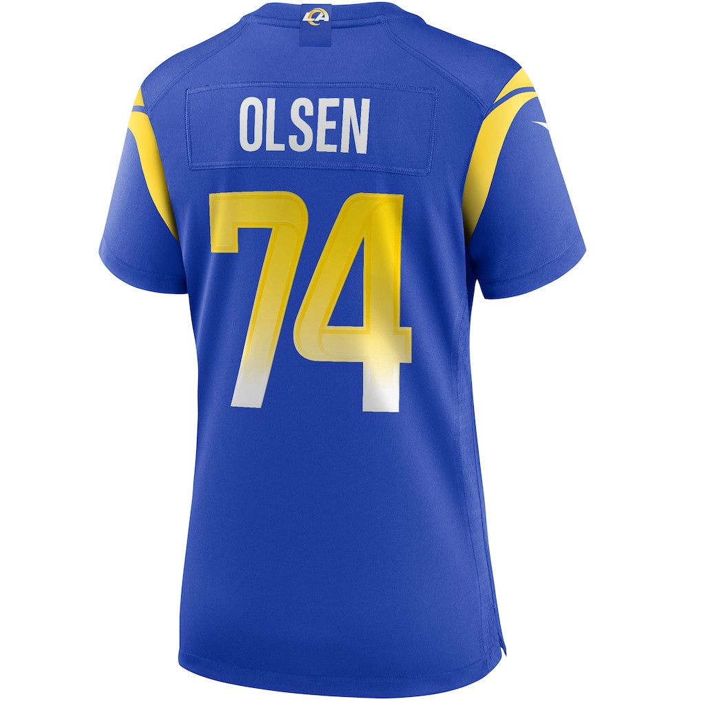 Merlin Olsen 74 Los Angeles Rams Women's Team Game Jersey - Royal