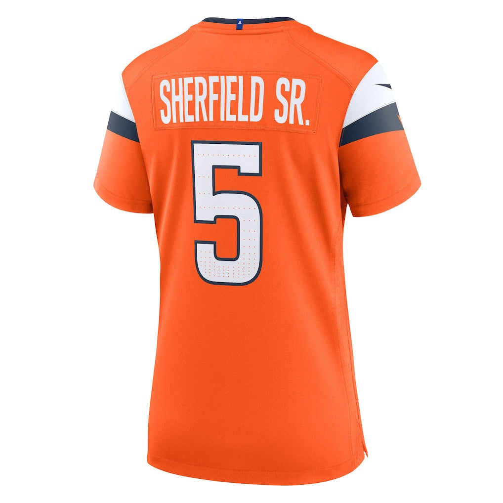 Trent Sherfield Sr. 5 Denver Broncos Women's Team Game Jersey - Orange