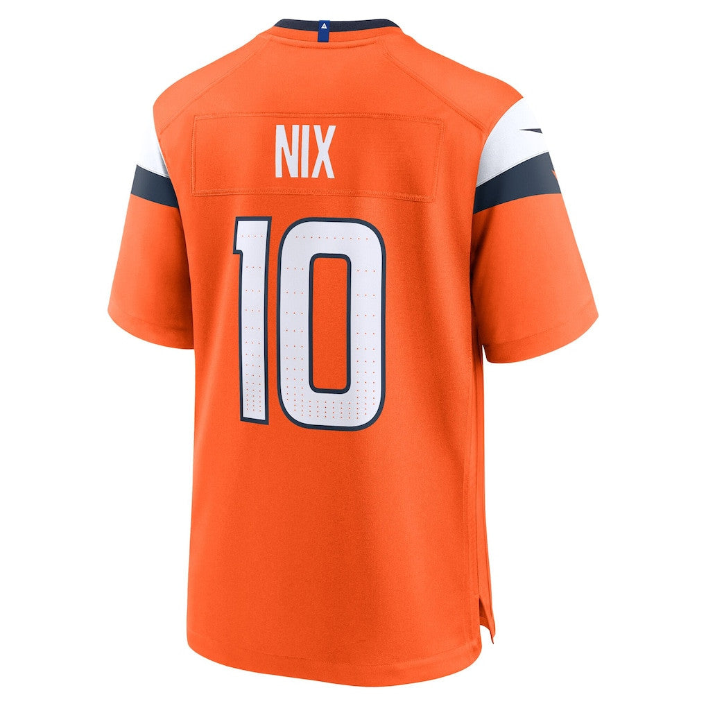 Bo Nix 10 Denver Broncos Team Game Men Jersey - Orange
