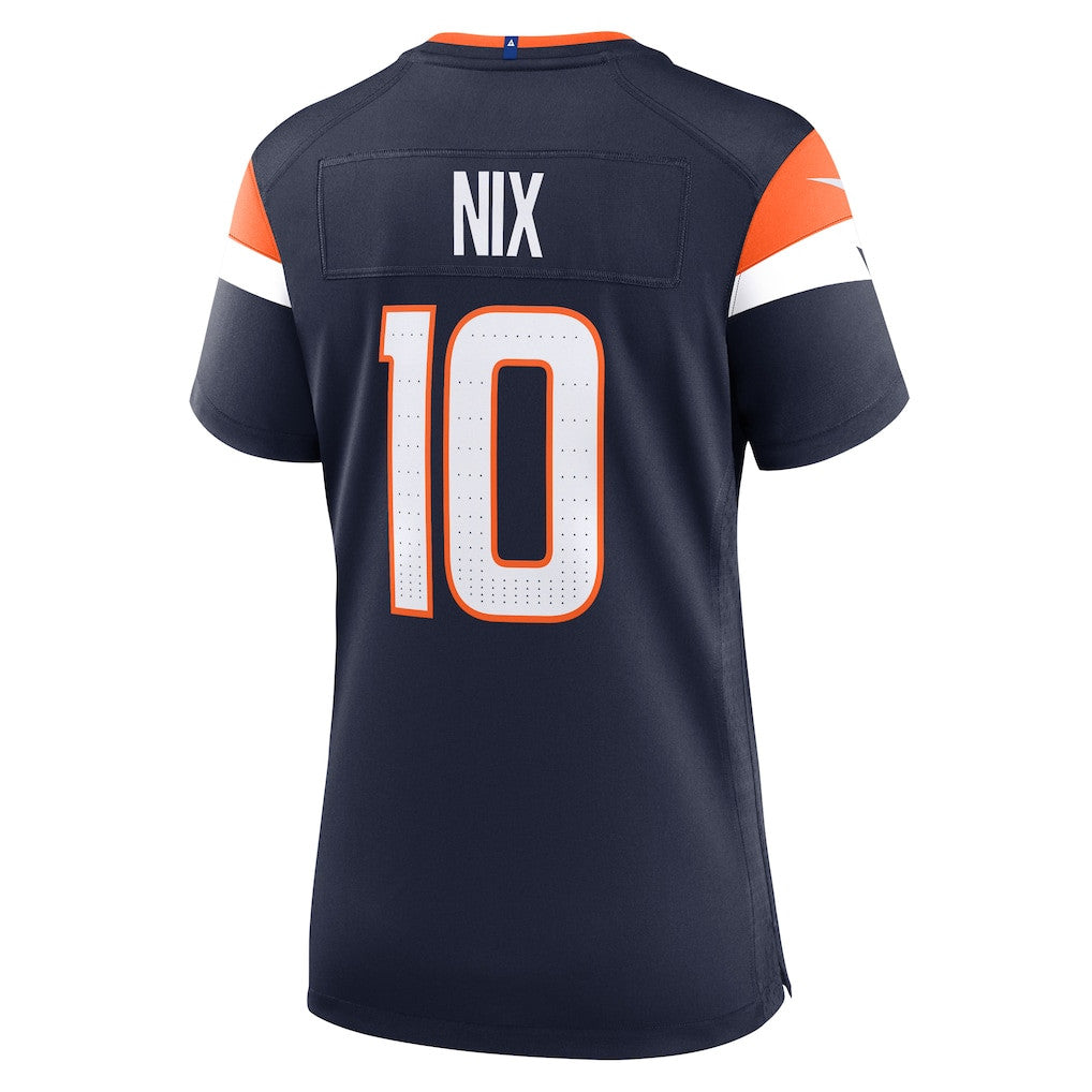 Bo Nix 10 Denver Broncos Women's Alternate Game Jersey - Navy