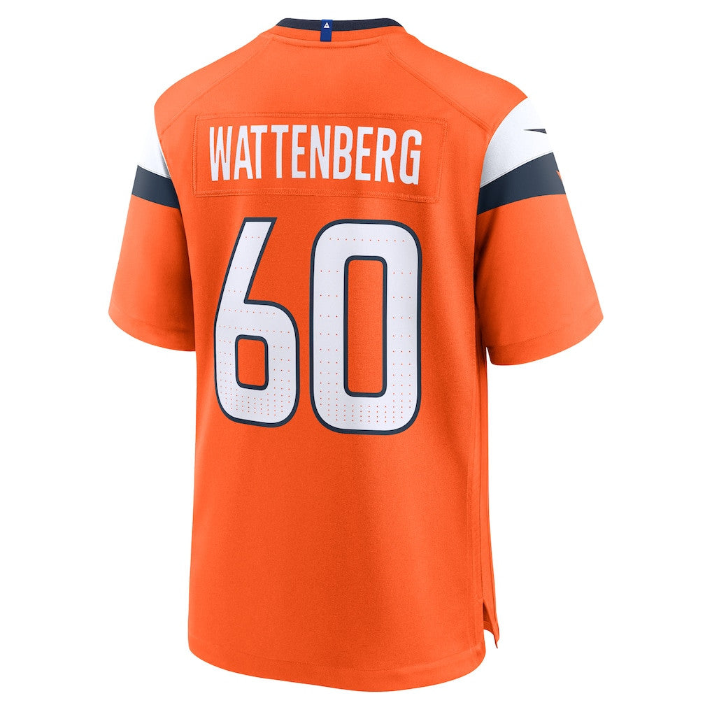 Luke Wattenberg 60 Denver Broncos Team Game Men Jersey - Orange