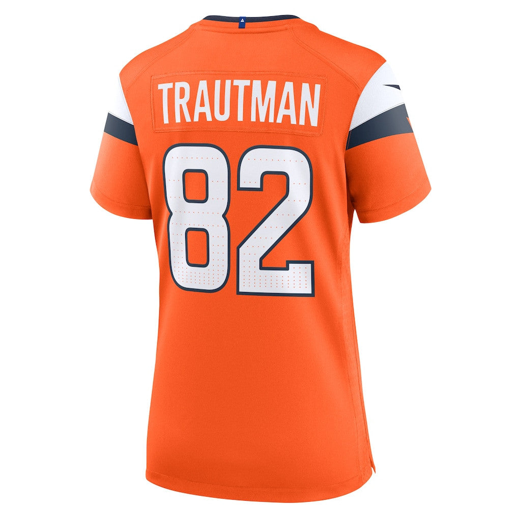 Adam Trautman 82 Denver Broncos Women's Team Game Jersey - Orange