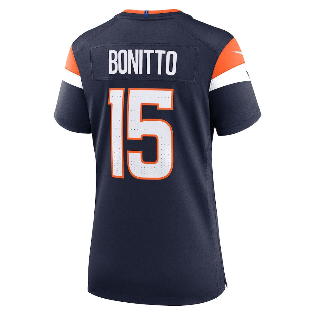 Nik Bonitto 15 Denver Broncos Women's Alternate Game Jersey - Navy