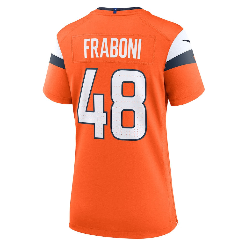 Mitchell Fraboni 48 Denver Broncos Women's Team Game Jersey - Orange