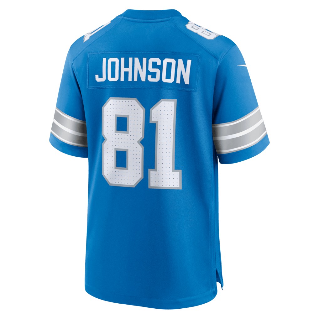 Calvin Johnson 81 Detroit Lions Team Retired Game Men Jersey - Blue