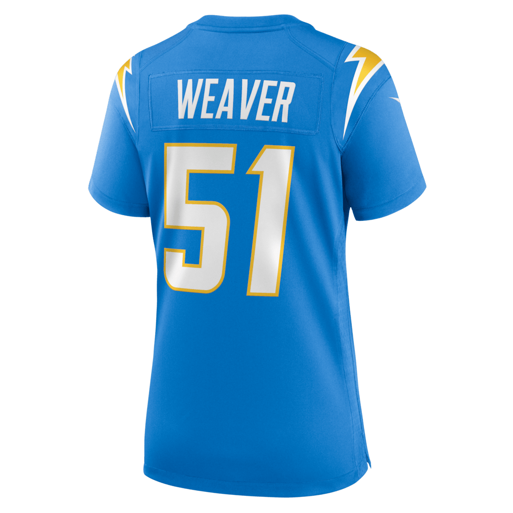Rashad Weaver 51 Los Angeles Chargers Women's Team Game Jersey - Powder Blue