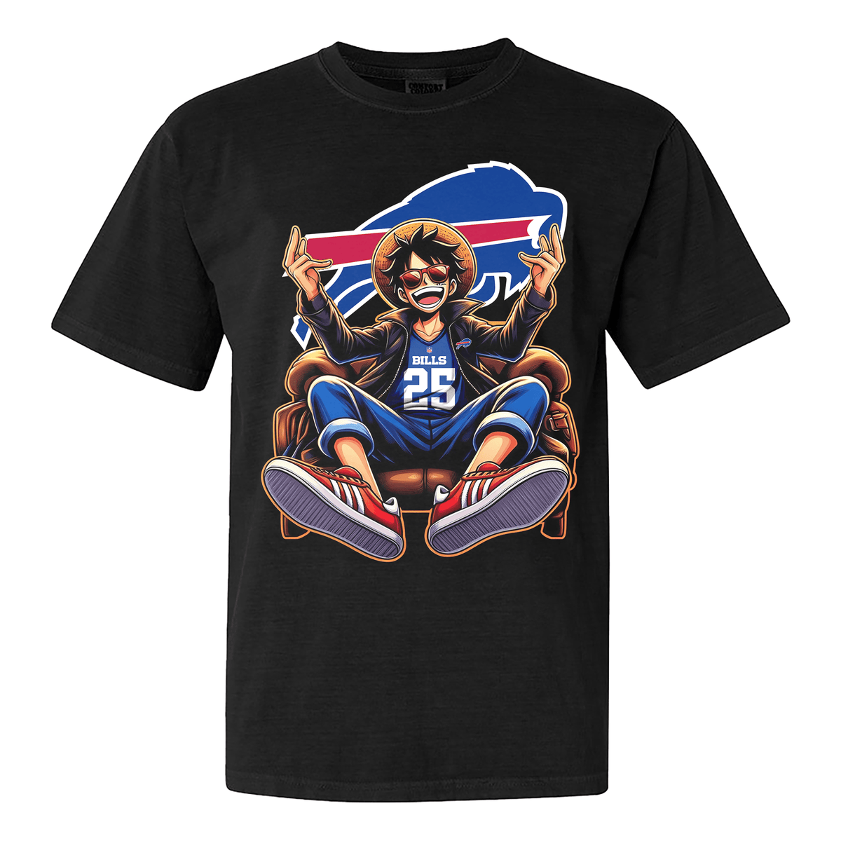 Buffalo Bills Luffy T-shirt - Black
