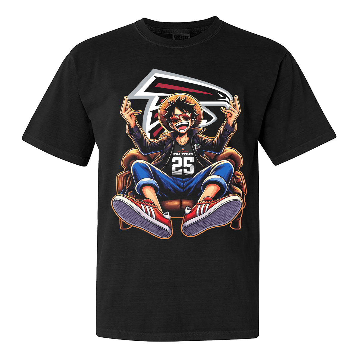 Atlanta Falcons Luffy T-shirt - Black
