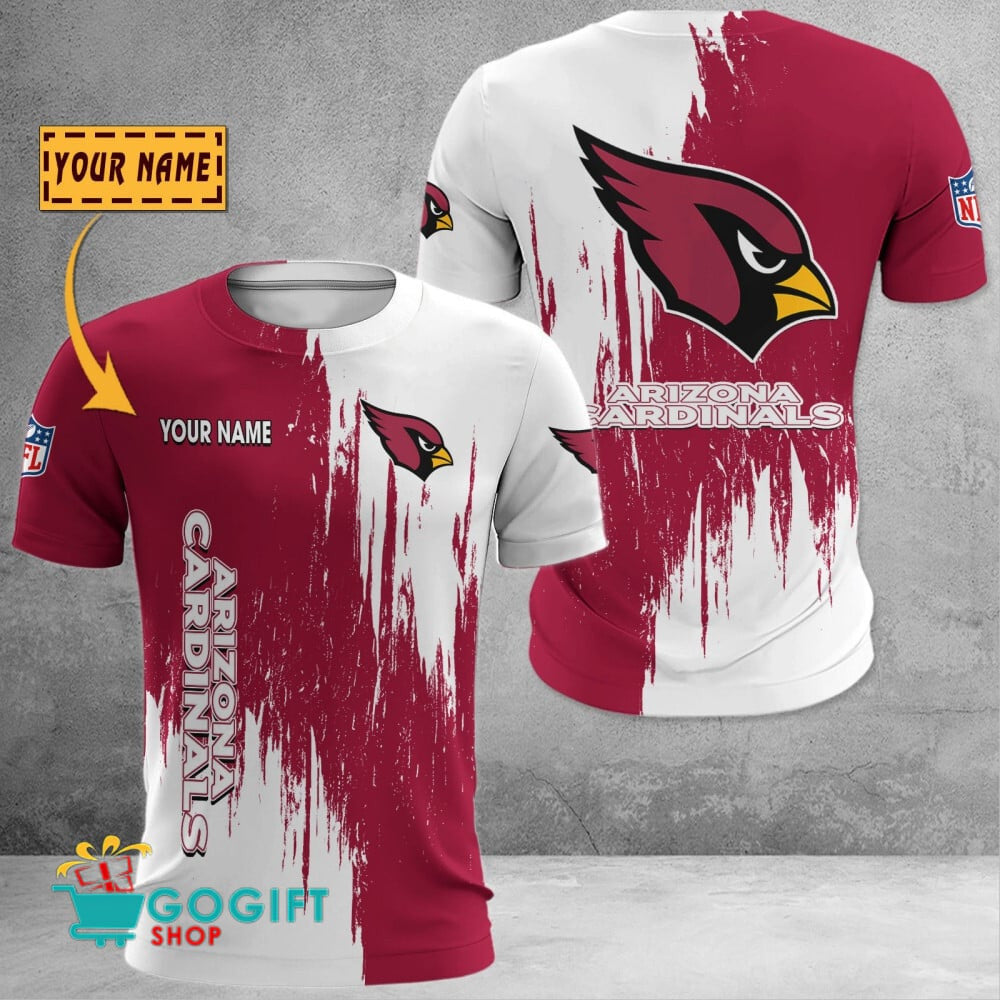 Arizona Cardinals Custom Name Scratched Color All Over Printed T-shirt