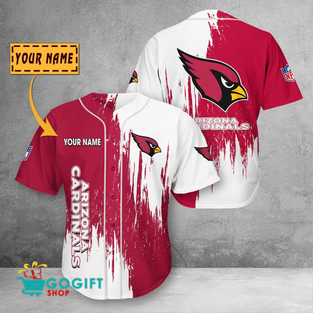 Arizona Cardinals Custom Name Scratched Color 3D Baseball Jersey