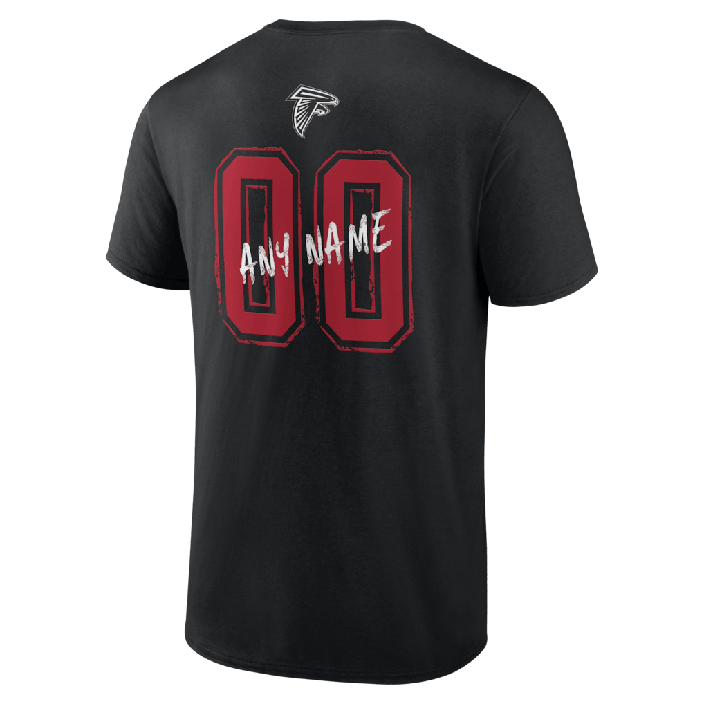Atlanta Falcons Hustle Custom Name & Number T-Shirt - Black