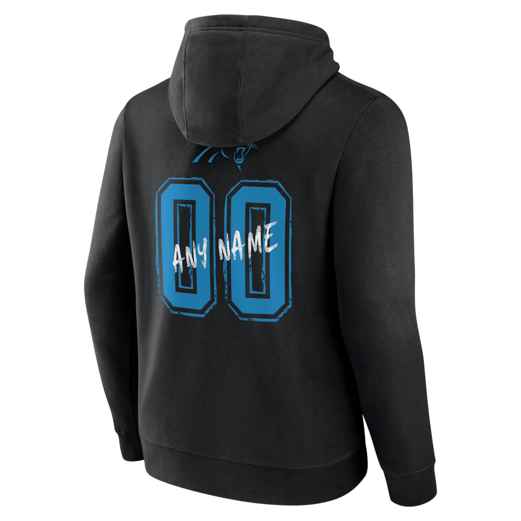 Carolina Panthers Hustle Custom Name & Number Hoodie - Black