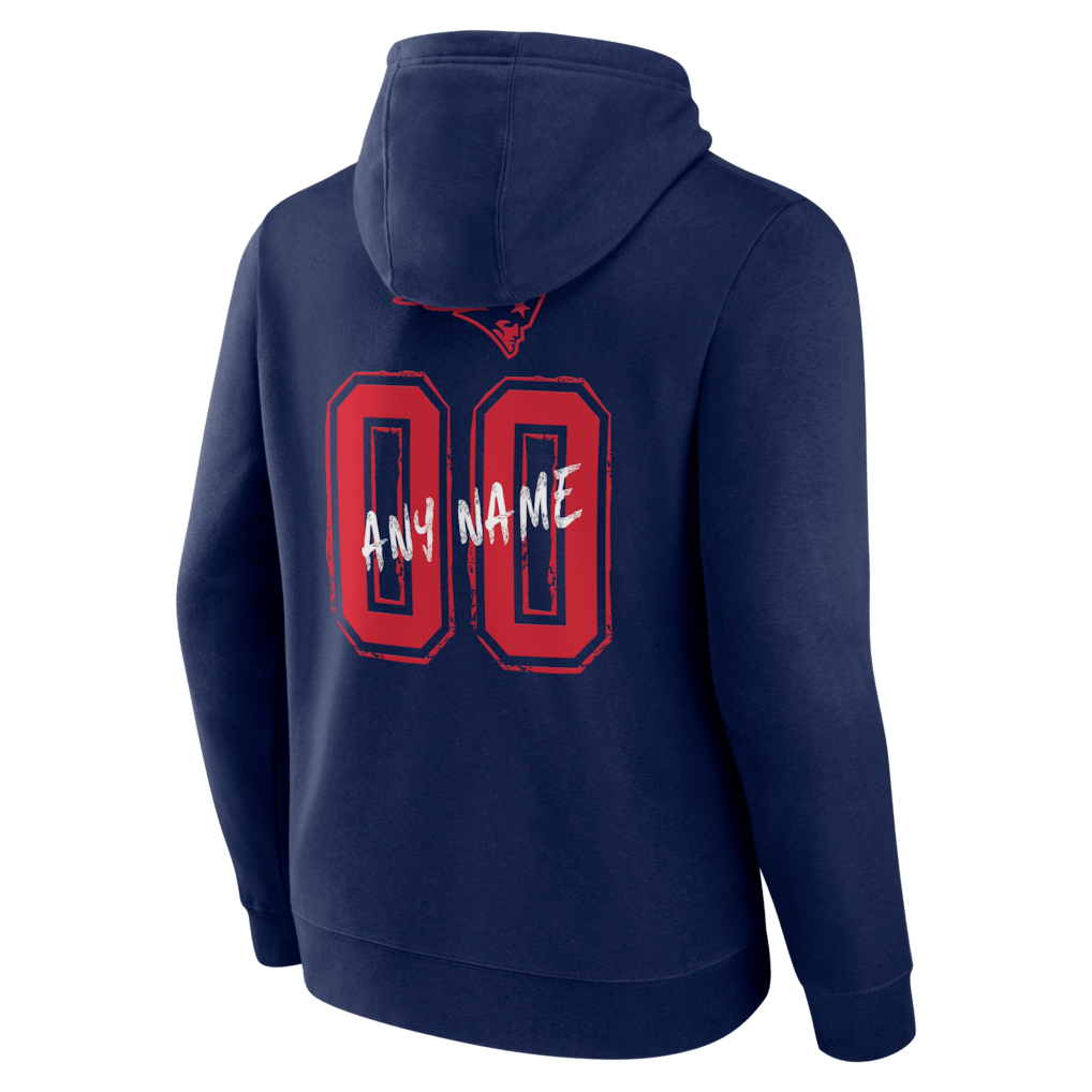 New England Patriots Hustle Custom Name & Number Hoodie - Navy