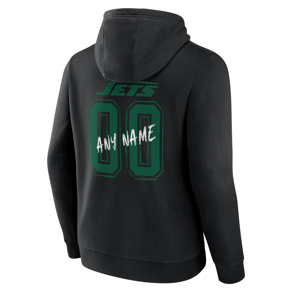 New York Jets Hustle Custom Name & Number Hoodie - Black