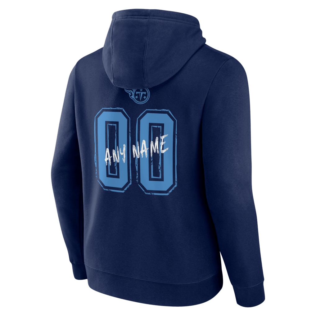Tennessee Titans Hustle Custom Name & Number Hoodie - Navy