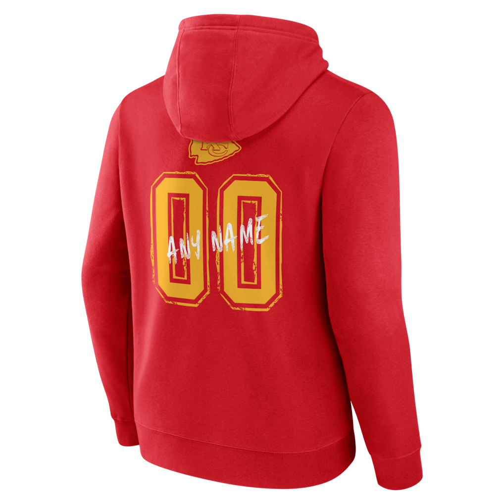 Kansas City Chiefs Hustle Custom Name & Number Hoodie - Red